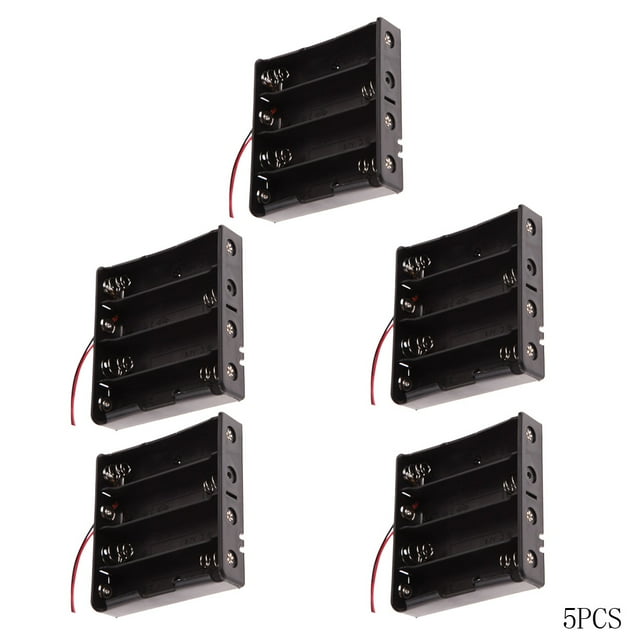 Contenedor de almacenamiento Caja de almacenamiento de soporte de batería de plástico para 4x18650 5 piezas