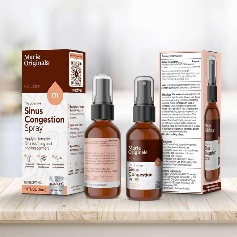 Marie Originals Sinus Relief Spray, Natural Topical Aromatic Mist