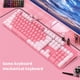 thumbnail image 2 of Teclado Rosa Y Blanco Para Juegos Teclado Mecánico De Eje Verde Teclado Redondo Para Juegos Punk Advancent EL014140-02, 2 of 5
