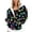 A-Black242, variant on Womens Rainbow Paw Print Zip Up Hooded Jacket All Over Colorful Pet Print Casual Coat