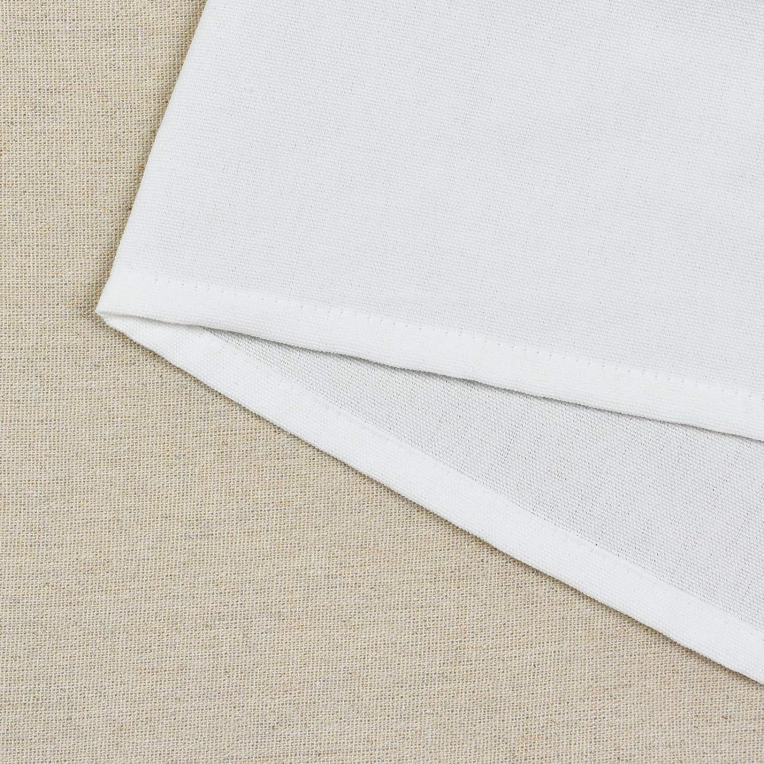 Alishomtll Linen Curtains Farmhouse Boho Button Light Filtering Window Drapes For Living Room Bedroom,Rod Pocket,63"L x 52"W, 2 Panel,White Linen