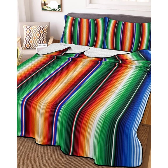Colorful Striped Twin Size Down Alternative Comforter, Lightweight Comforter Quilt Bedding Set with Pillow Shams Boho Abstract Vertical Stripe Lines All Seasons Bed Comforter Duvet Insert 68"x86"