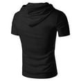 thumbnail image 5 of Zylarhe Men T Shirts Mens Summer Fashion Leisure Sports Solid Color Hoodie Pullover Shirt T Shirt Top Blouse Mens Compression Shirt, 5 of 8