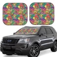 thumbnail image 1 of Easygdp Colorful Dinosaur for 2 PCS Foldable Car Sun Shade Front Windshield Sun Protection Cover for Car, SUV, Truck-Small, 1 of 6