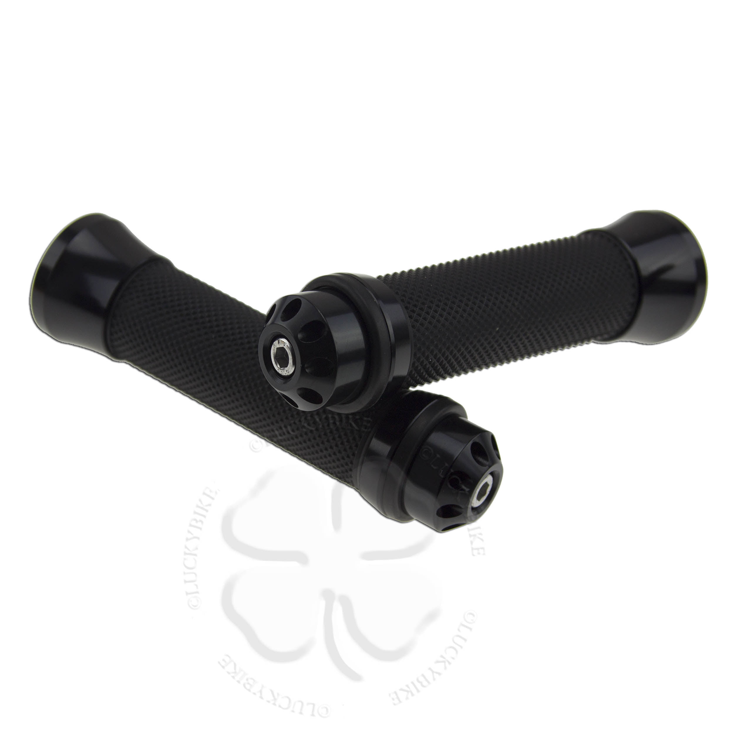 Black Hand Grip 7/8" For Kawasaki ZX Grippy Handle Bar 22mm Left Right Front 