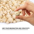 thumbnail image 4 of Wooden Loose Beads, Safe 200pcs Unfinished Wood Beads Multipurpose  For DIY Club For Craft Making, 4 of 8