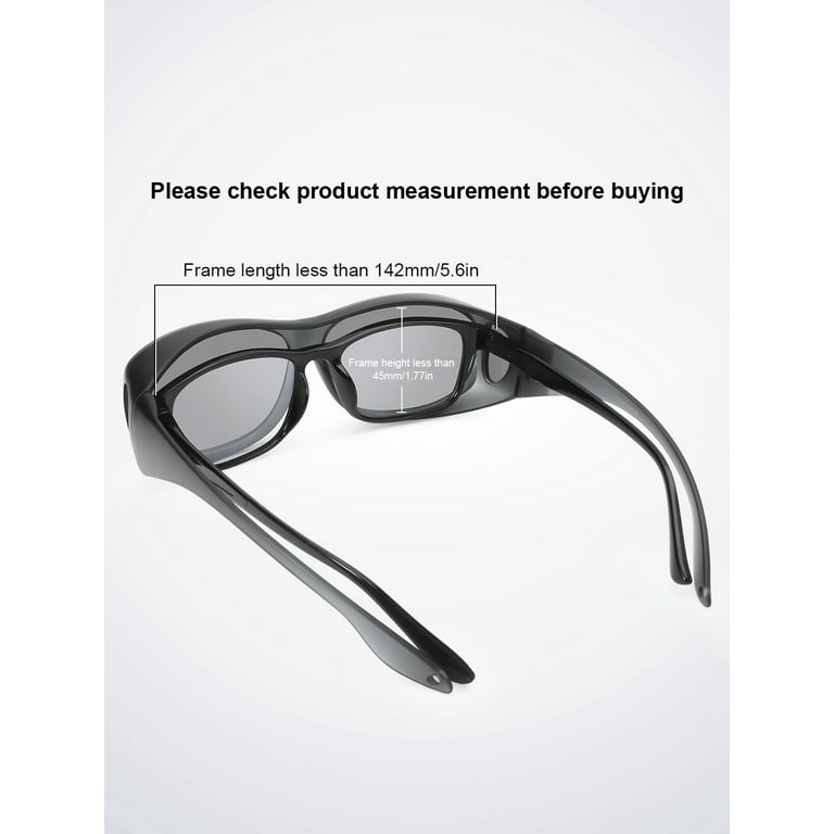 Fit Over Sunglasses Polarized Lens Case Included Wear Over Prescription Eyeglasses 100% UV Protection for Men and Women