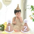 thumbnail image 5 of SUSUchens Birthday Hat with Pompom Ball Elasticated Braided No Deformation Wide Applications Decorate Lightweight Newborn Baby Birthday Party Hat for Kids Style D, 5 of 13
