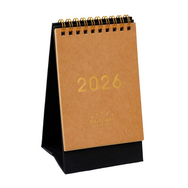 Calendario de escritorio 2026 estilo retro, papel grueso, planificador de gestión del tiempo, oficina en casa, escuela, planificador de horarios diarios