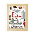 thumbnail image 1 of Inglaterra Landscap animales bandera nacional Escritorio de madera Arte Pintura 6x8 pulgadas marco de foto foto, 1 of 4