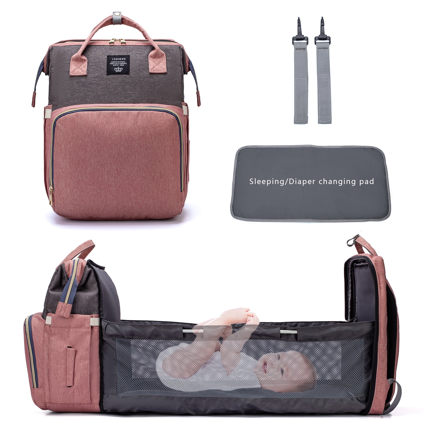 PatPat Multicolorful Diaper Bag Backpack Large Capacity, Durable