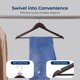 thumbnail image 5 of Ganchos de Madera Premium Serenelife, Ahorradores de Espacio, Resistentes, con Gancho Metálico Giratorio de 360°, para Abrigos, Pantalones y Vestidos, Marrón, Pack 10, 5 of 6