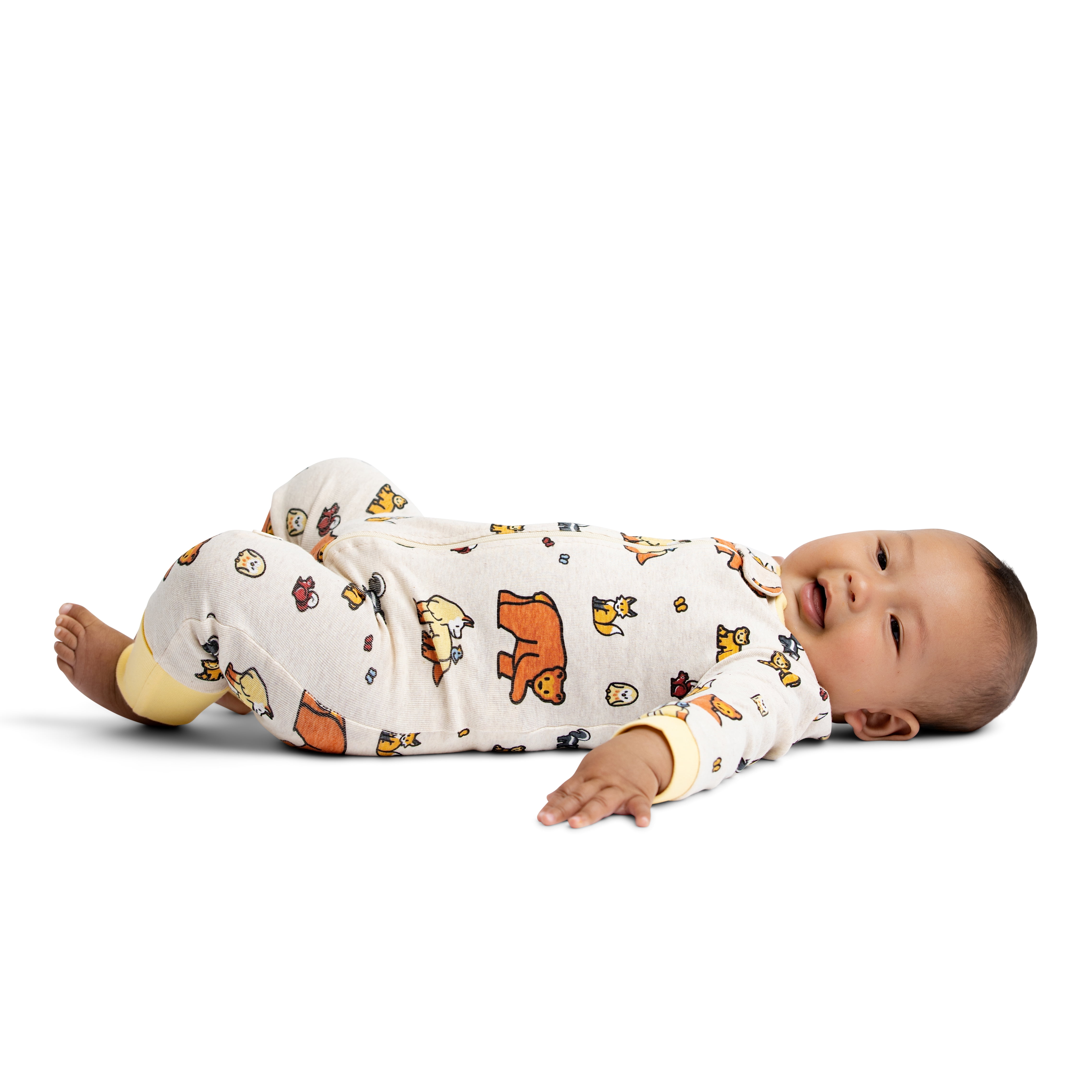 M+A by Monica + Andy Organic Cotton Gender Neutral Long Sleeve Baby One-Piece Pajama, Sizes Newborn - 24 Months