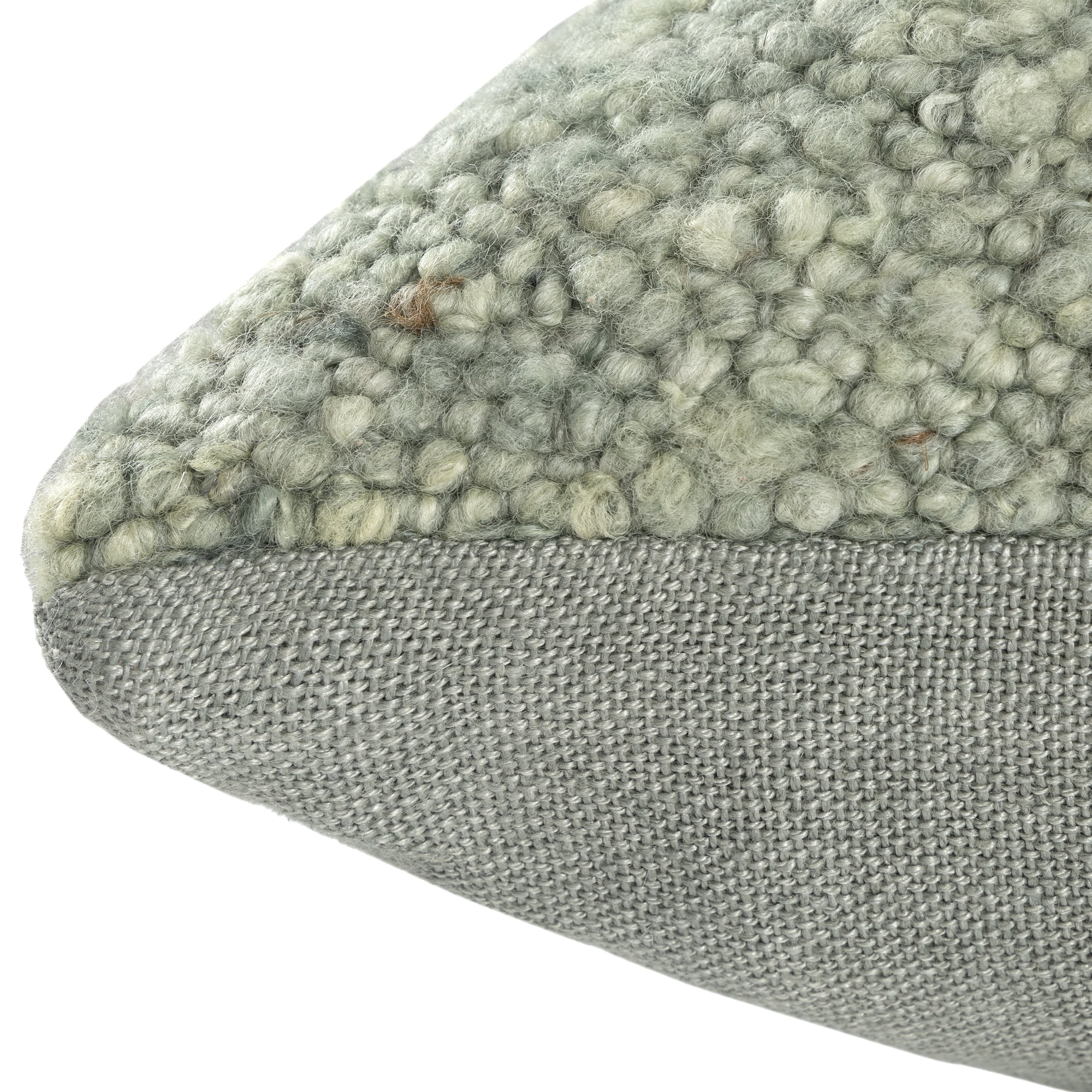 Harlow Hill Chester 24" x 24" Green Boucle Wool Adult Decorative Throw Pillow