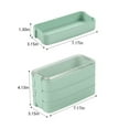 thumbnail image 3 of SATRINO Stackable Bento Box Adult Lunch Box Kit with Spoon & Fork, 3-In-1 Compartment Wheat Straw Meal Prep Containers (Light Green), 3 of 8