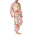 thumbnail image 2 of Fotbe Firefighter Icons Pijama de Hombre con Estampado de Manga Larga, Conjunto de 2 Piezas, Ropa de Dormir Suave y Cómoda con Bolsillos-Small, 2 of 7