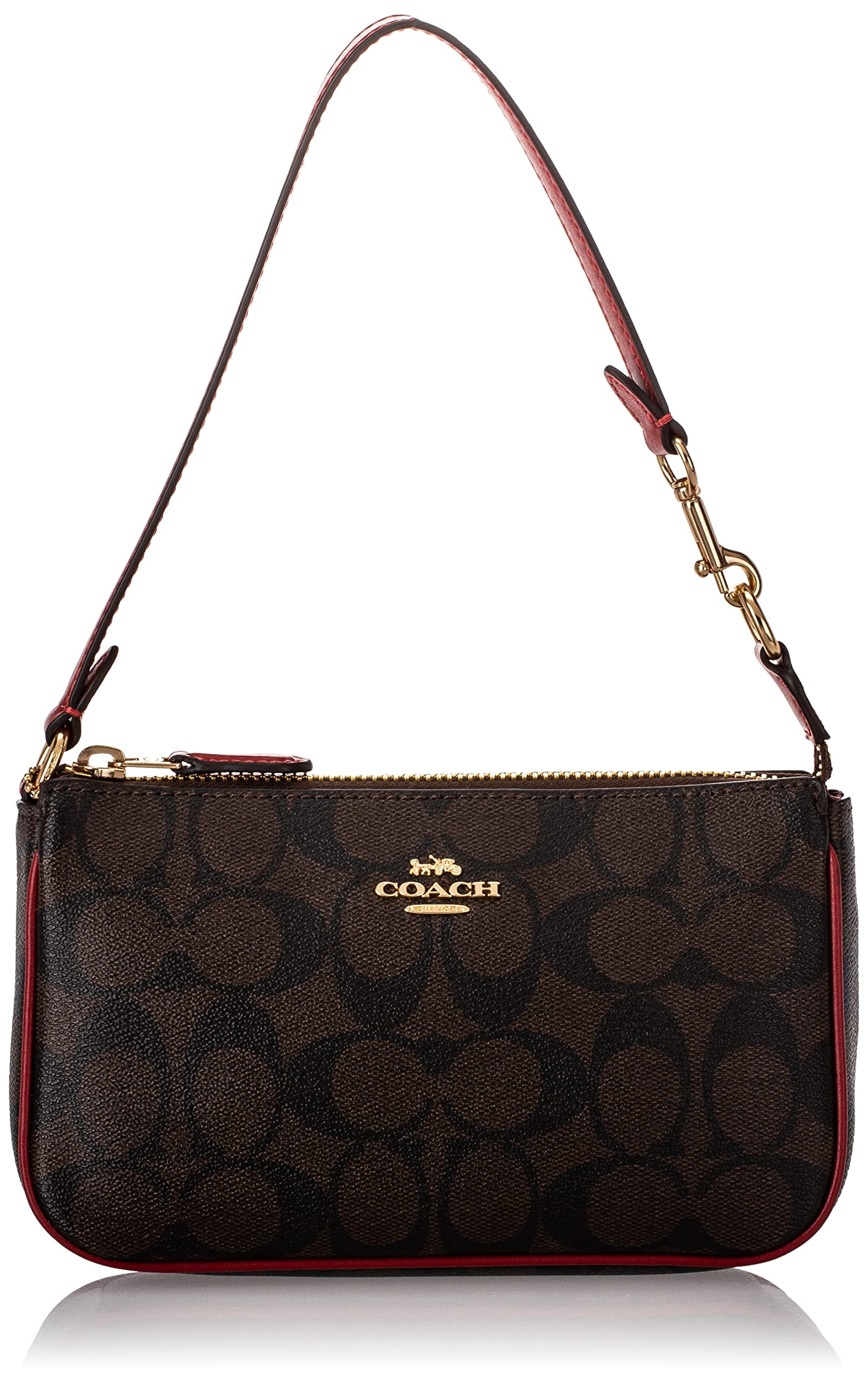 Coach Nolita 19 In Signature Canvas Bag Purse (Brown Red)