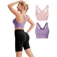 thumbnail image 4 of Hanerdun 2 Pack Womens Racerback Sports Bras Adjustable Padded Workout Fitness Bra Purple/Pink L, 4 of 10
