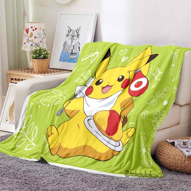 3D Pokémon Blanket Plush Flannel Sofa Bed Anime Cover Blanket