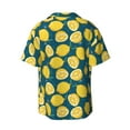 thumbnail image 2 of Sigee Lemon Print Men's Shirts Casual Button Down Short Sleeve Summer Beach Shirt Hawaiian Vacation Shirts Tee Shirt-Large, 2 of 7