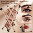 thumbnail image 4 of ALLFYL 6Pcs Makeup Brushes Set 12-in-1 Dual Ended Foundation Brush Kabuki Blush Bronzer and Eye Shadow Brushes Travel Makeup Brushes (Champagne Gold), 4 of 7
