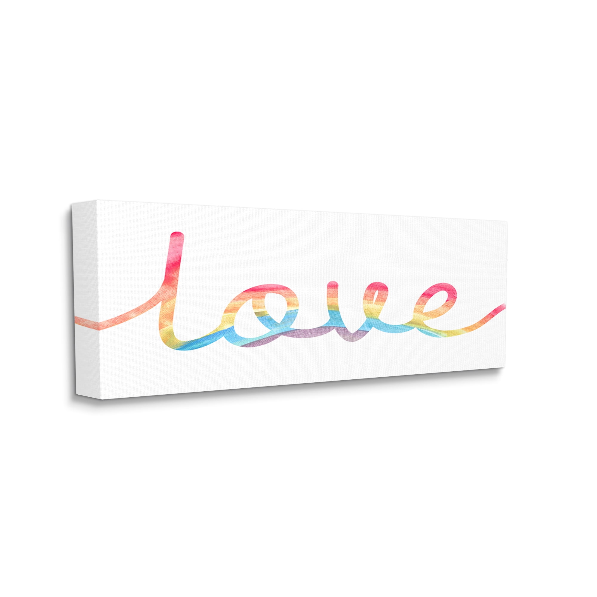 Stupell Industries Simplistic Rainbow Love Text Cursive Typography,30 x 13, Design by Daphne Polselli