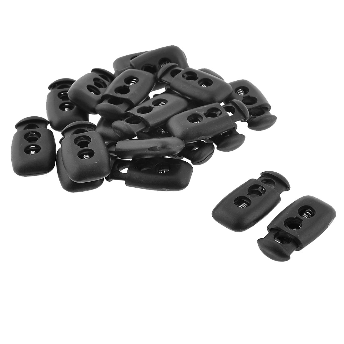 Unique Bargains Uxcell 6mm Dia Vertical Double Holes Cord Locks Ends