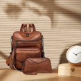 thumbnail image 2 of Modstep 2PCS Backpack Purse for Women Stylish Leather Daypack Bag Shoulder Bags Travel Rucksack for Shopping, 2 of 4