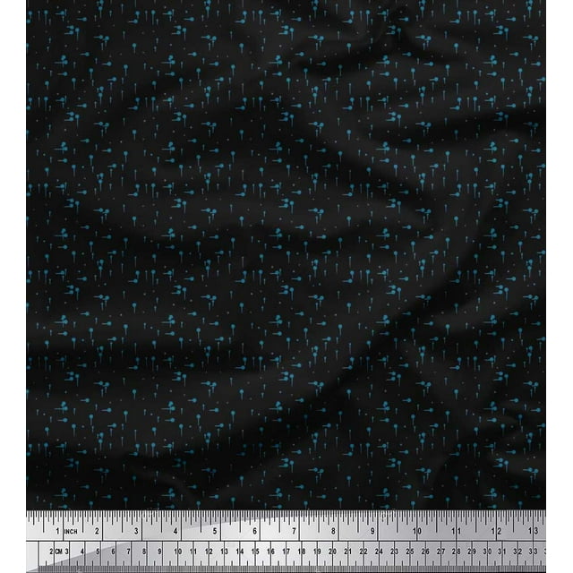 Soimoi Silk Fabric Dots Shirting Print Sewing Fabric Yard 42 Inch Wide