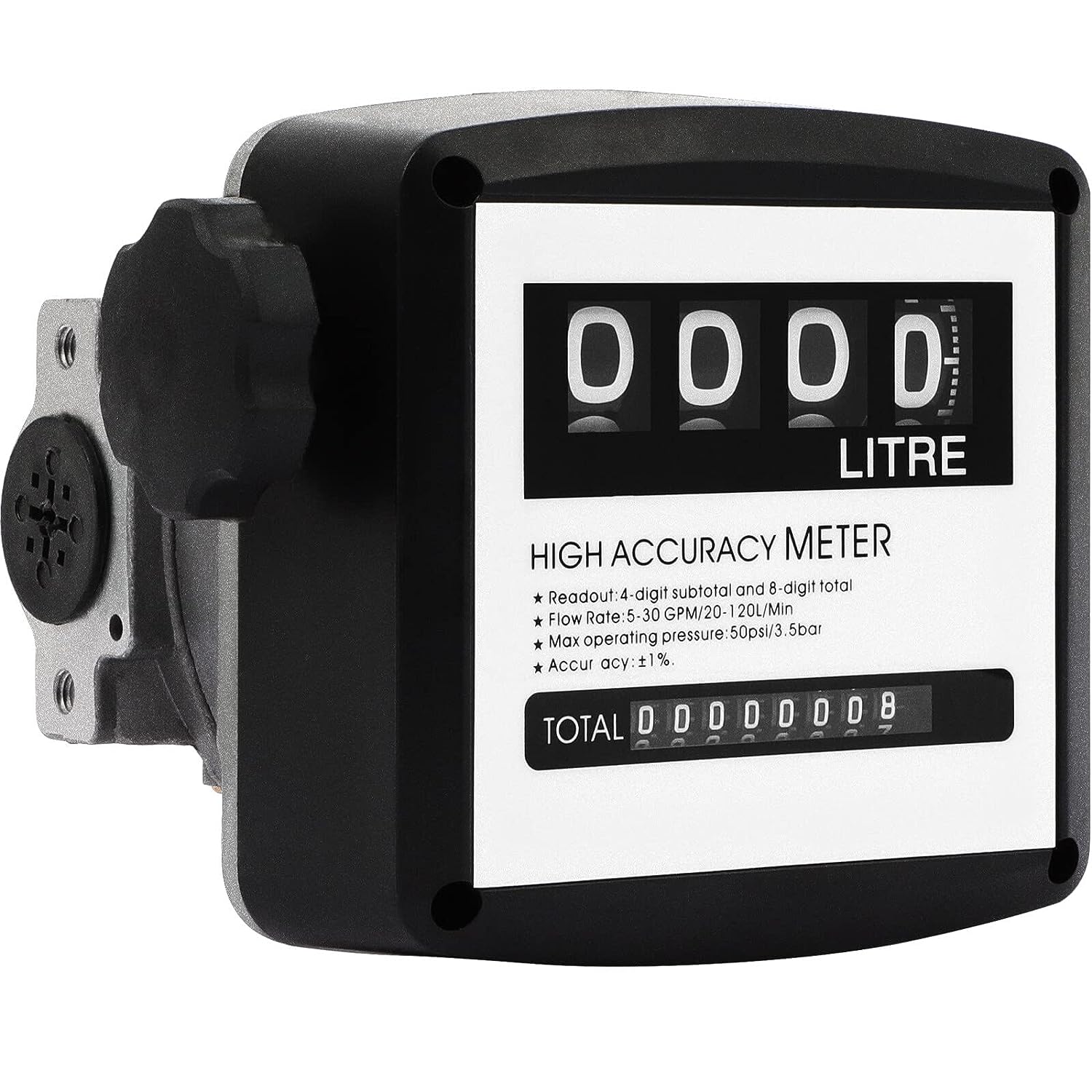 Fuel Meter Gauge 1 Inch 4 Digital Diesel Gas Mechanical Fuel Oil Flow