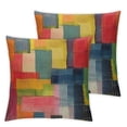thumbnail image 2 of Acheng  Colored Rectangles Throw Pillow Case Wall Graffiti Interior Decoration Modern Art Abstract Pillow Cushion Covers Home Sofa Decorative 2 pcs White, 2 of 6