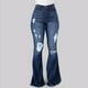 thumbnail image 2 of Pantalones de pierna ancha que combinan con todo para mujer, lavados, rasgados, elásticos, ajustados, acampanados a la cadera Fridja hfkajh103390, 2 of 8