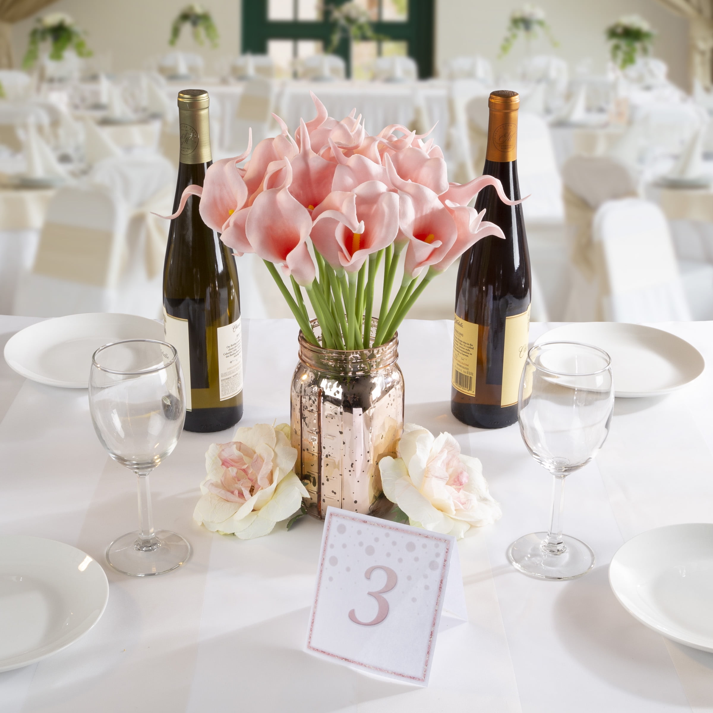 Pure Garden Artificial Calla-Lily with Stems - Real Touch Fake Flowers - 24 Pc Set (Pink)