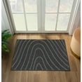 thumbnail image 3 of Luxe Weavers Modern Geometric Wave Anthracite 2x3 Area Rug, Stain Resistant Carpet, 3 of 9