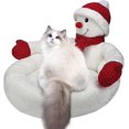 thumbnail image 1 of Christmas Cat House | Cartoon Creative 3D Snowman Christmas Cat Beds - Washable Cozy Pet Kitten Bed, Anti-Slip Bottom, 1 of 5