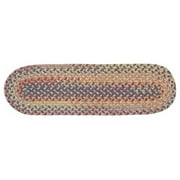 Colonial Mills Set of 13 Beige, Orange and Gray Handmade Braided Stair Tread Rug 28"