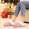 thumbnail image 3 of Pantuflas de mujer Evshine de chenilla tejida con memoria y color rosa, 3 of 6