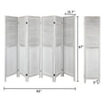 Fionafurn 6-Panel Room Divider Platane Wood Folding Louver Privacy ...