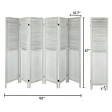 Fionafurn 6-Panel Room Divider Platane Wood Folding Louver Privacy ...