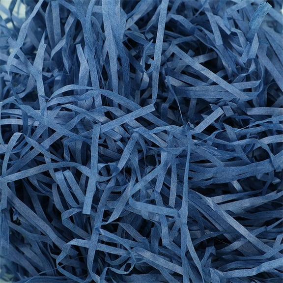 BCMMKLPP Raffia Paper Shreds, 30g Strands Shredded Crinkle Confetti for Hamper Filling Gift Packaging Decorative Filling, Blue
