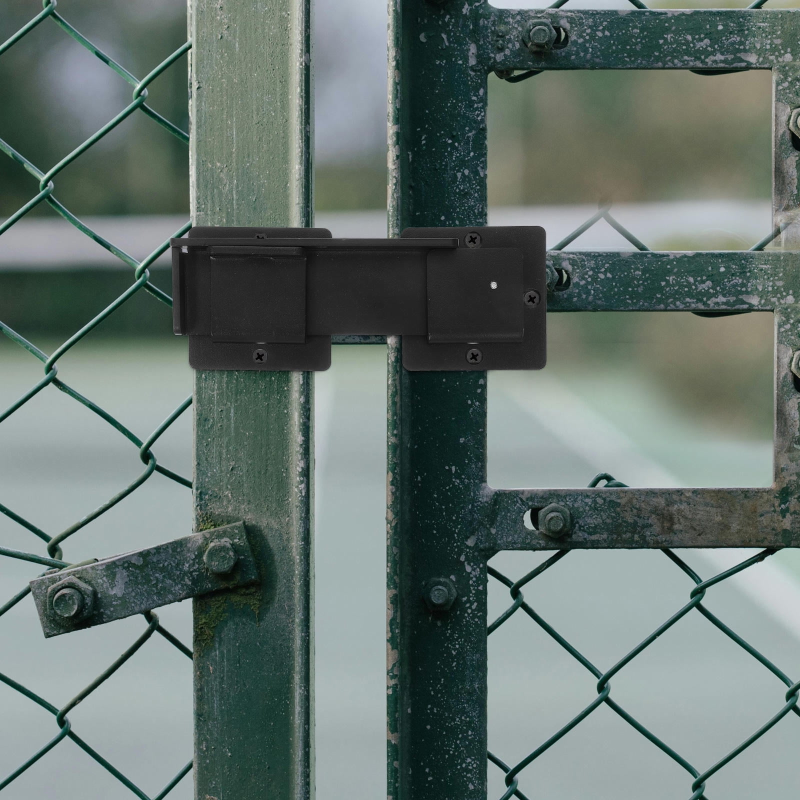 HONMEET Black Aluminum Alloy Gate Latch Lock for Outdoor Wooden Fence, 1 Piece Hardware Accessory