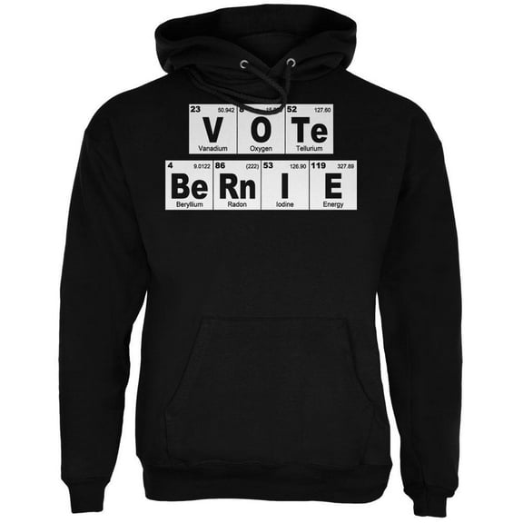 Election 2016 Vote Bernie Sanders Periodic Table Black Adult Hoodie - 2X-Large