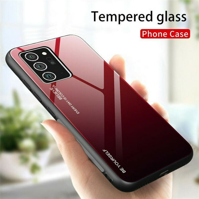 Coque Téléphone en Verre Trempé Dégradé pour SAMSUNG S21 Plus (Rouge-Noir)