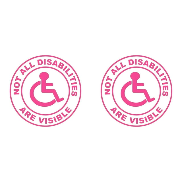 2PCS Handicap Accessibility Car Decal Disability Support Vinyl Sticker - Waterproof Durable Awareness Decal for Vehicles, Windows Laptops - Easy to Apply & Remove Automotive Decorative Accessory