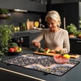 thumbnail image 3 of Renewold Ceramic Glass Stove Top Cover Stove Mat Stove Burner Cover Multipurpose Rubber Desk Saver Pad Washer Dryer Top Cover Range Cover for Counter Top, Butterfly Hippie Flower Violet, 3 of 7