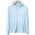 thumbnail image 1 of Kmbangi Female Solid Color Long Sleeve Hooded Tops Jacket with Zipper Pockets, 1 of 4