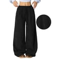 thumbnail image 4 of Women's Pants Fashion Casual Pants For Women Lazy Style High Waisted Casual Versatile Drape Wide Leg, 4 of 7
