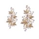 thumbnail image 3 of ER Oro # E boda cristal pelo vides flor hoja tocados accesorios para el cabello de boda para novia Rojo Verde, 3 of 3