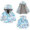 thumbnail image 4 of Godderr Toddler Boys Windbreakers Jacket for Kids Windbreaker Lightweight Hooded Windbreakers for 1-5y Spring Autumn Winter Zip Jacket Men's Handsome Warm Tops, 4 of 5