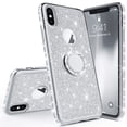 thumbnail image 3 of SOGA Diamond Bling Glitter Cute Phone Case with Kickstand Compatible for iPhone Xs Max Case, Rhinestone TPU Bumper with Magnetic Ring Stand Girls Women Cover for Apple iPhone Xs Max 6.5 [Silver], 3 of 5